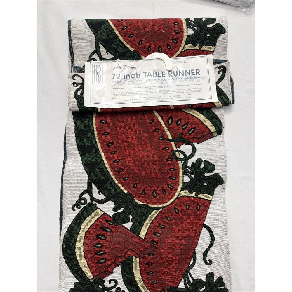 Park B. Smith 72 Inch Table Runner Red Watermelon Fruit Country Summer Decor